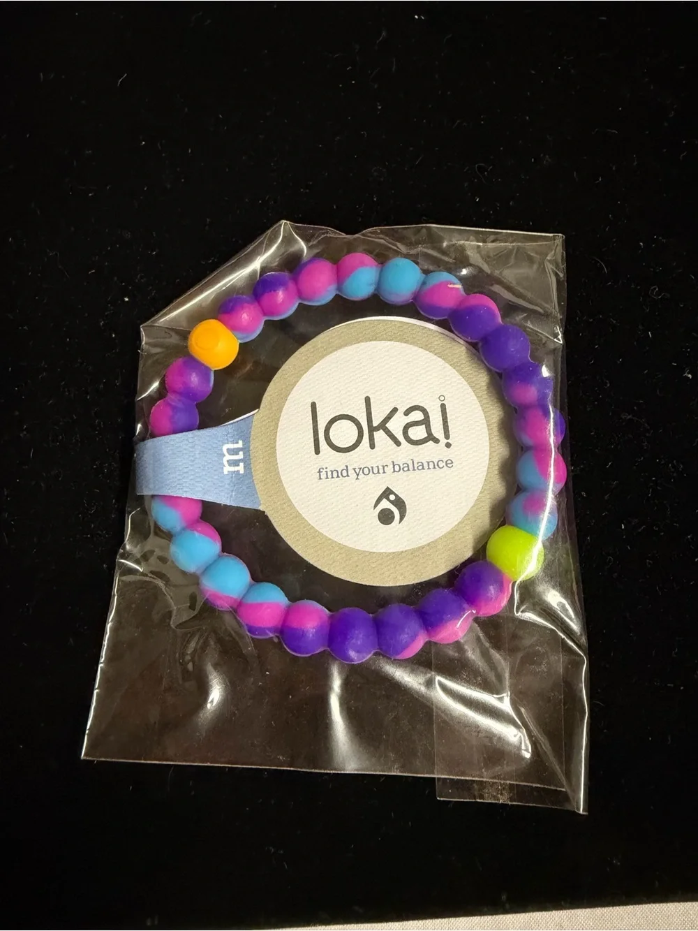 Lokai Kids Beaded Bracelet in Purple, Blue & Neon Yellow-Green